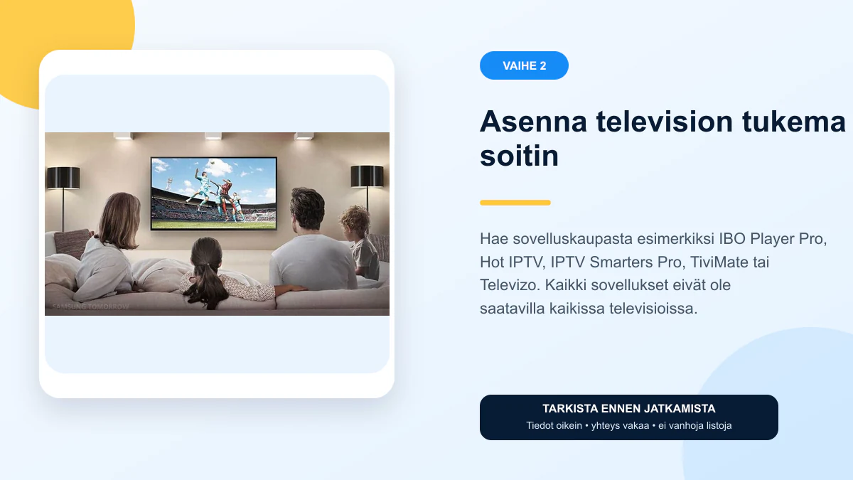 IPTV Smart TV ohjeet vaihe 2 – Asenna television tukema soitin