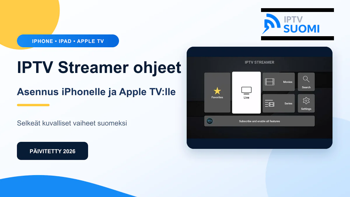 IPTV Streamer ohjeet 2026 – kuvallinen asennusopas