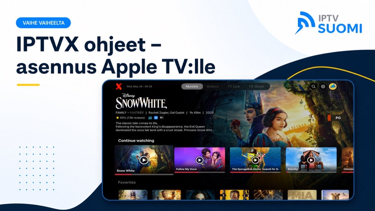 IPTVX ohjeet Apple TV:lle – IPTV SUOMI asennusopas